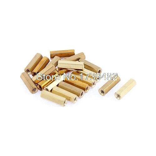 M3 x 15mm Female Thread Insulated Brass Hex Standoff PCB Pillar Spacer 20 Pcs