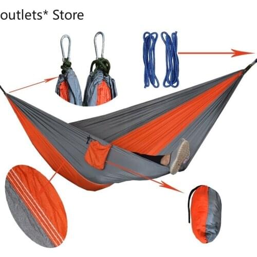 Multifunctional Outdoor Camping Double Hammock Gray Couple Hammock Indoor Leisure Swing Chair