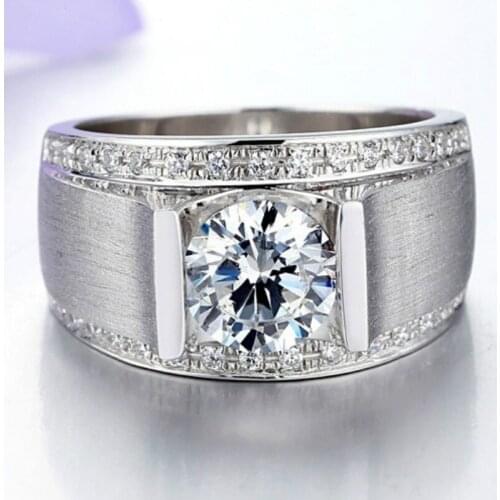 Fashion Jewelry Men Wedding White Zircon Ring Engaement Rings