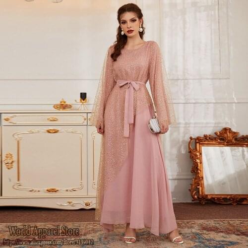 Muslim Fashion Dress Turkey Islam Clothing Robe Longue Jelaba Femme Musulman Abayas Dresses For Women Kaftan Pink Abaya Dubai