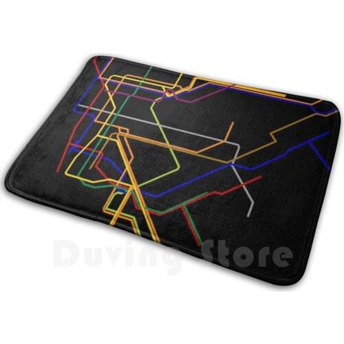 Nyc Lines Soft Non-Slip Mat Rug Carpet Cushion New York City Nyc Ny Lines Line Manhattan Queens Bronx Brooklyn Usa