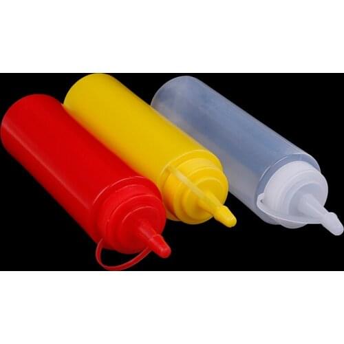 Sauce Vinegar Oil Ketchup Gravy Cruet Kitchen Accessories Gravy Boat Plastic Condiment Dispenser 8oz Squeeze Bottle