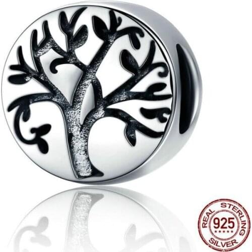 Hot Sale Real 100% 925 Sterling Silver Classic Tree of Life Beads fit Charm Bracelets & Bangles Jewelry Making