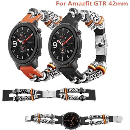20mm For Huami Amazfit GTR 42mm Strap Retro Leather Watch Band for Garmin Vivoactive3 Bracelet Strap for Galaxy Watch 42mm Band