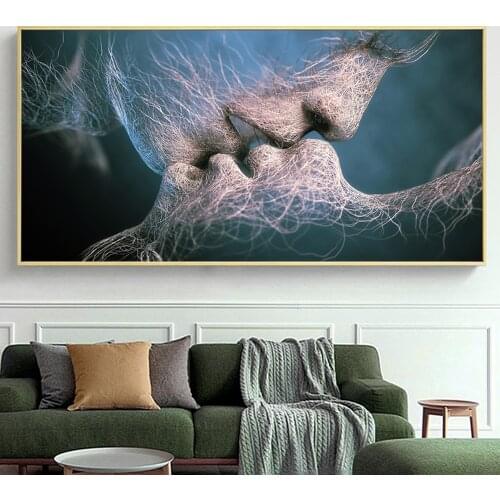 Modern Abstract Love Kiss Home Decor Canvas Painting On Wall Art Poster And Prints Picture Gift Craft For Living Room Cuadros
