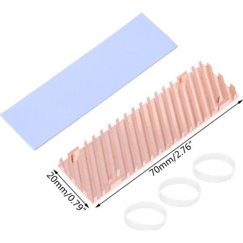 Ultra Thin Pure Copper Heatsink Cooler Heat Sink SSD Thermal Pad for M.2 2280 PCI-E NVME 1.5/2/3/4mm