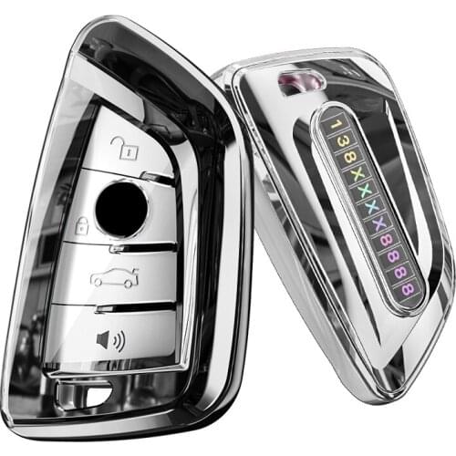 TPU With Number Plate Car Key Case Key Cover For BMW X5 F15 X6 F16 G30 7/5 Series G11 X1 F48 F39 Car Accessories Car Styling