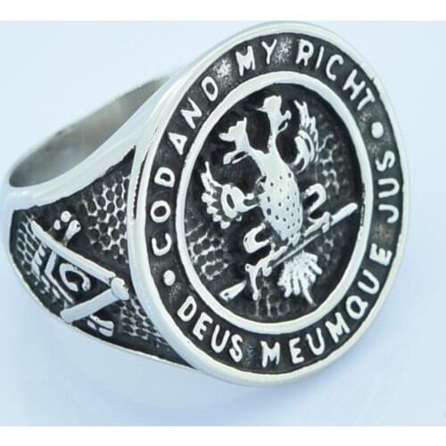FANSSTEEL Stainless Steel Jewelry 32 Degree Double Headed Eagle Eagle scout FreeMasonry Ring FSR14W67