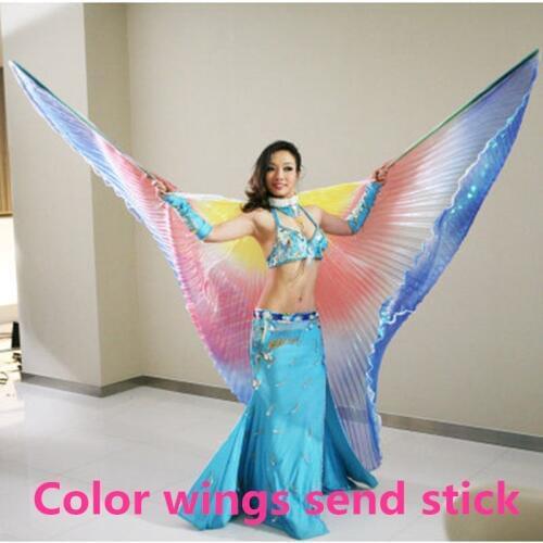 Belly dance wings with sticks children adult belly dance costume colorful wings women belly dance oriental wings