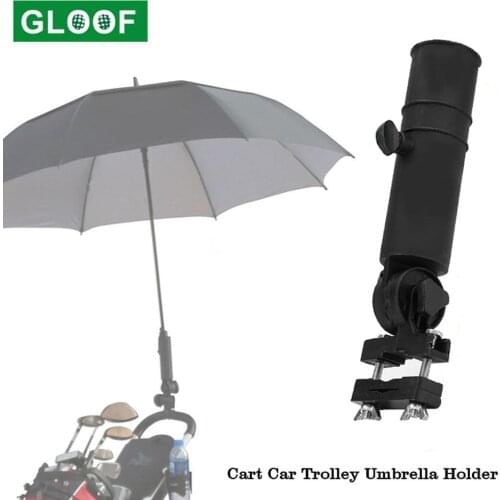 1Set Adjustable Black Golf Club Push Pull Cart Car Trolley Umbrella Holder Golf Accessories