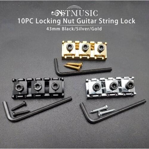 10PCS High Quanlity Guitar Parts & Accessories 43mm Zinc Alloy Electric Guitar Locking Nut String Lock with Wrench