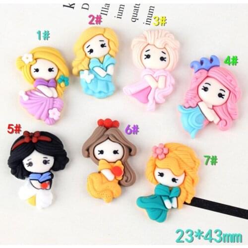 10pcs/pcs Resin Kawaii Colorful Princess Flatback Cabochon Scrapbooking DIY Decoration Figurine Crafts
