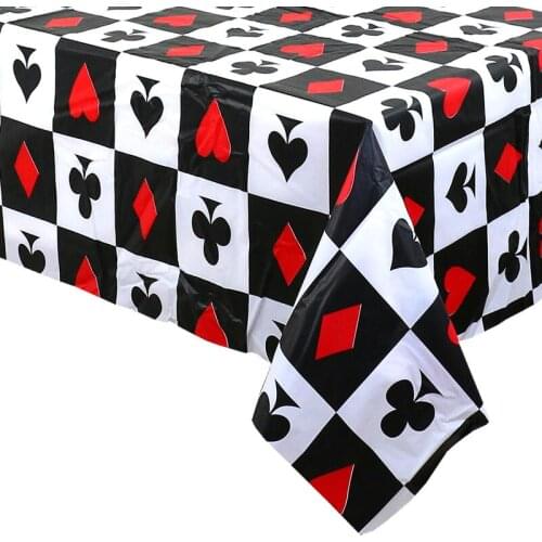 137X274 cm rectangle playing card dog footprint restaurant tablecloth suitable for birthday party outdoor wedding Christmas