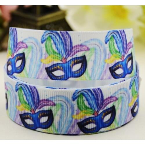 22mm 25mm 38mm 75mm Party mask Cartoon printed Grosgrain Ribbon party decoration 10 Yards X-03161