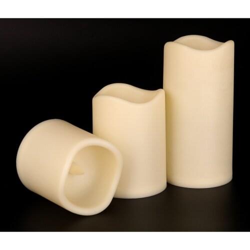 3Pcs Battery Operated Flameless LED Tea Lights Flickering Electronic Candles