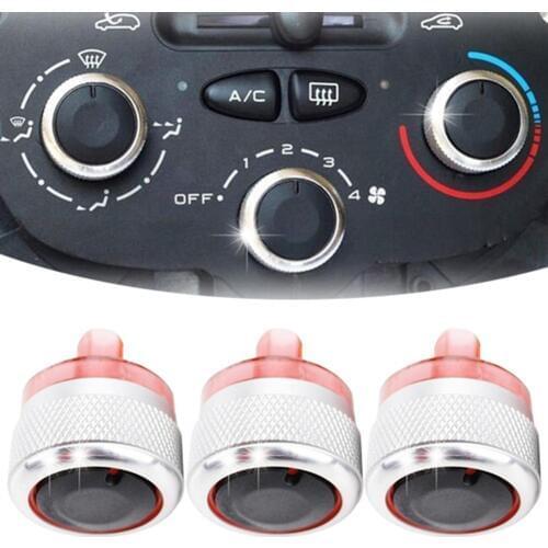 3Pcs/Set Car Air Conditioner AC Switch Knob Heat Control for Peugeot Citroen