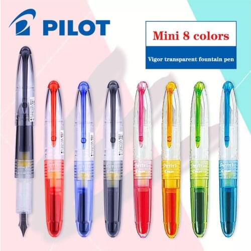 8Pcs / 8colors Japan PILOT Transparent SPN-20F Vibrant Mini Fountain Pen Student Special Replaceable Ink Capsule IRF-10SPN