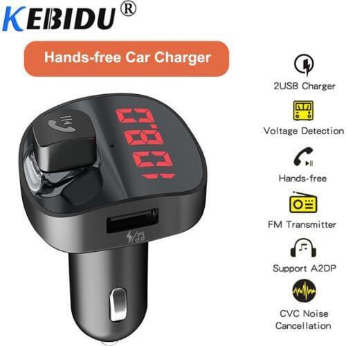 Quick Charge 3.0 Car Charger Dual USB Phone Charger Car Bluetooth 4.2 Handsfree Kit FM Transmitter Wireless Audio Receiver