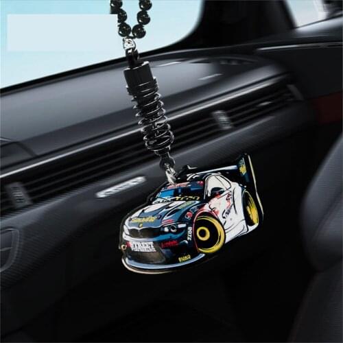 Car trendy brand personality rearview mirror pendant trend car hanging HF car creative personality graffiti sports car pendant