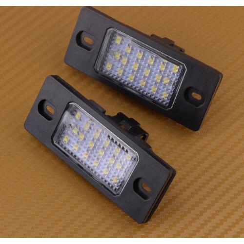 CITALL 1 Pair 18 LEDs White LED Car Number License Plate Light Lamp 1J5943021D Fit for VW Golf Passat Tiguan Bora Touareg