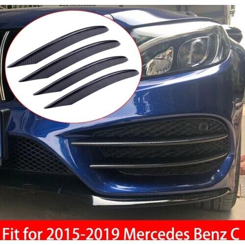 CITALL ABS Carbon Fiber Texture Air Intake Fog Light Strip Cover Trim fit for Mercedes-Benz C Class 2015 2016 2017 2018 2019