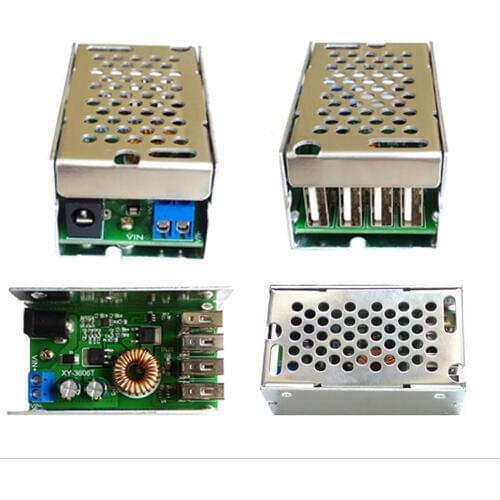 DC-DC 12v to 5V USB mobile phone charging 24V step-down power module 4USB port car buck