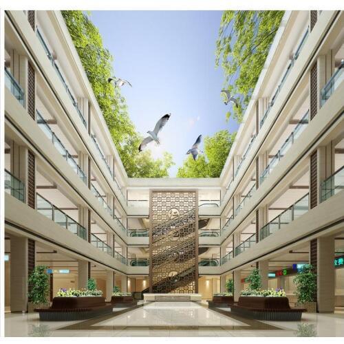 Home Decoration Blue sky tree cloud ceiling Mural 3d wallpaper Wallpapers for living room Non woven wallpaper