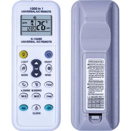 By dhl or ems 100 pcs Universal Wireless K-1028E 1000 in 1 AC Digital LCD Remote Control for Air Conditioner