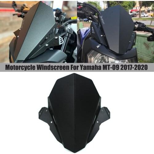 For YAMAHA MT-09 MT 09 MT09 FZ-09 2017 2018 2019 2020 Motorcycle CNC Aluminum Windshield Windscreen Kit Deflector Fits