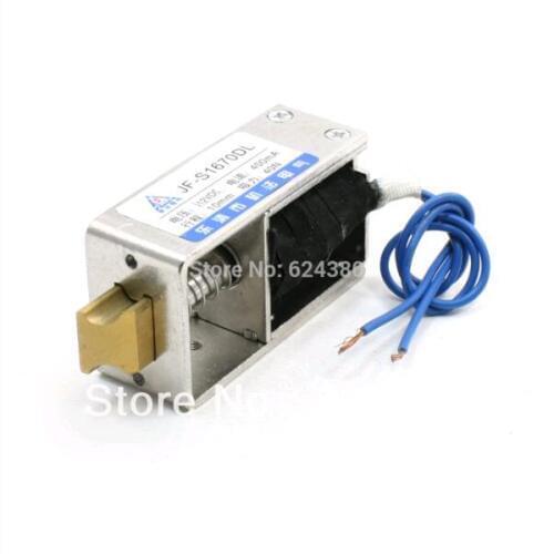 JF-S1670DL DC 6V 12V 24V 400mA 10mm Stroke 40N Force Open Frame Panel Mount Electromagnet Solenoid for Door Lock