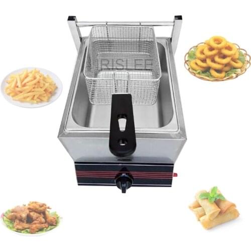 Commercial Gas fryer Deep fryer Stainless steel Frying Machine Two Tanks Double Sieve Fried Chicken/Franch Fries