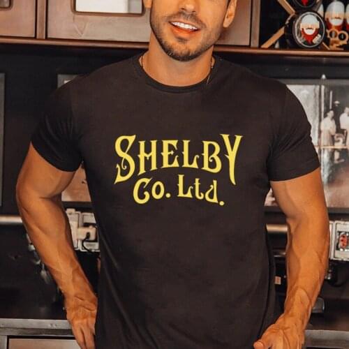 Cool Peaky Blinders Series TV Mens T Shirt Shelby Go Letter Gold Printed Summer Tops Vintaga Fashion Loose Asian Size Tee