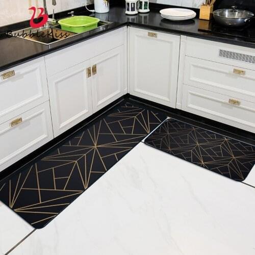 Bubble Kiss Kitchen Mats Gold Line Geometric Floor Rugs Modern Living Room Area Carpets Custom Home Bedside Anti Slip Foot Pads