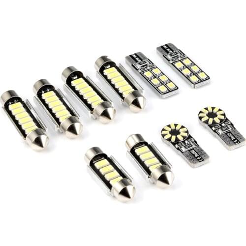 10pcs Perfect White Canbus Error Free LED Bulb Interior Dome Map Overhead Light Kit For Mercedes-Benz ​SLK R171 2004-2011