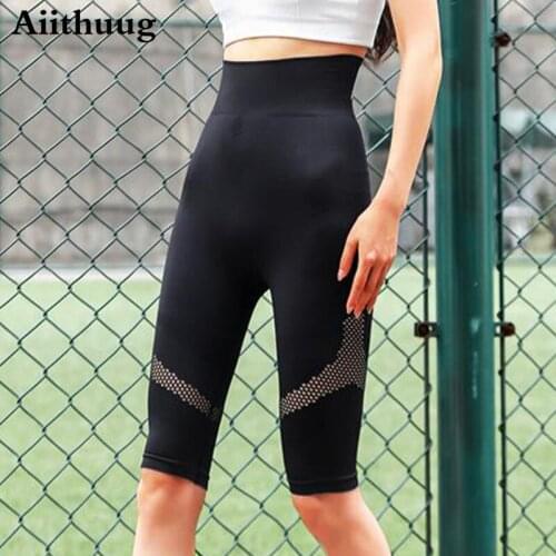 Aiithuug High Waist Ultra Soft Lightweight Leggings - High Rise Yoga Pants Thick High Waist Yoga Pants with Pockets Tummy Contr