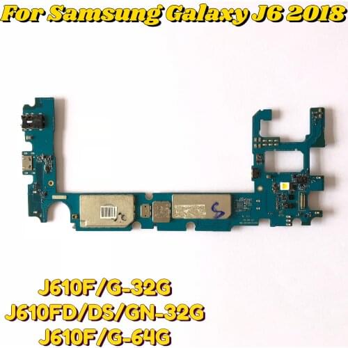 32GB 64GB Full Unlocked Tested Good Logic Board For Samsung Galaxy J6 J610F J610DS Motherboard Mainboard With Android System