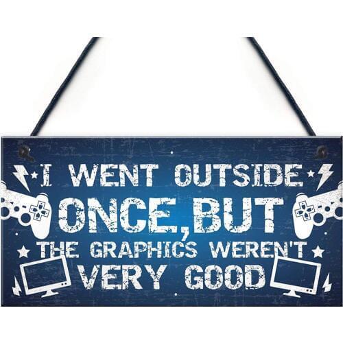 Meijiafei Funny Gamer Signs For Men Dad Brother Son Hanging Plaque Gamer Bedroom Accessories 10" X 5"