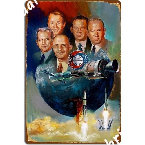 Apollo Soyuz Test Project Crews Metal Sign Wall Pub Wall Wall Plaque Create Tin Sign Poster