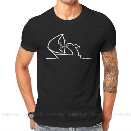Sailboat La Linea Tshirt Top Cotton Big Size Crewneck Mens Tops Casual Men T shirt