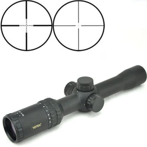 TOTEN 2-10x32 FFP Aim Riflescopes 30mm Tube ar15 Wide Angle Night illuminated Airsoft Hunting Optical Sight Sniper .223 .308