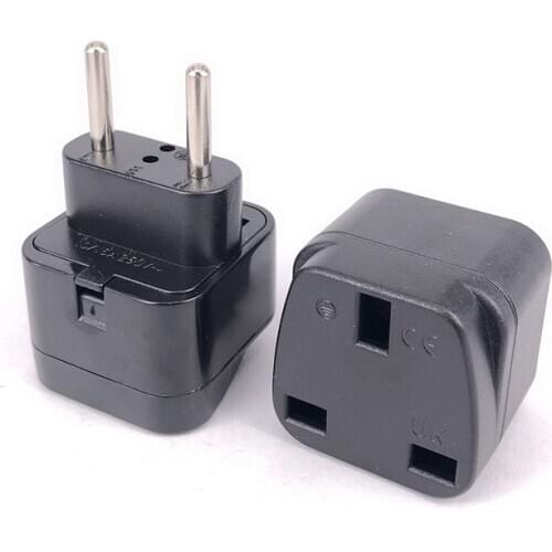 UK to EU plug adapter convert BS plug top to European round 2 pins travel adapter 10A250V