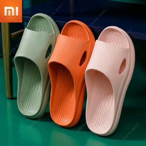 Xiaomi Couple Thick-soled Sandals Men Women Soft-soled Slippers Bathroom Non-slip Flat Shoes Odor-resistant Casual Cloth Shoes