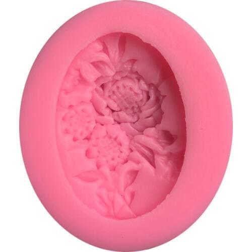 Silicone Mold Baking Pan Cake Decorating Tools 3D Rose Flower Shape Chocolate Soap Mold Cake Stencils Kitchen DIY Tools 206