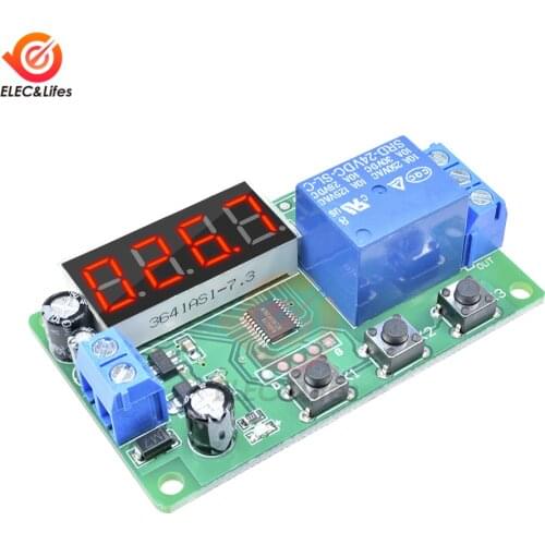 Blue/Green DC 12V 24V LED Digital Time Delay Relay Module Automation 4-digit digital Time Control Cycle Trigger Switch Relay