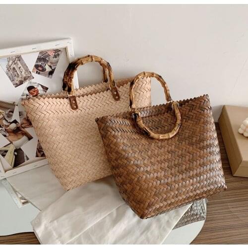 Straw Bag 2020 New Female Retro Large-capacity Vegetable Basket Woven Bag Handbag Hand Beach Bag Straw Bags for Women handbags