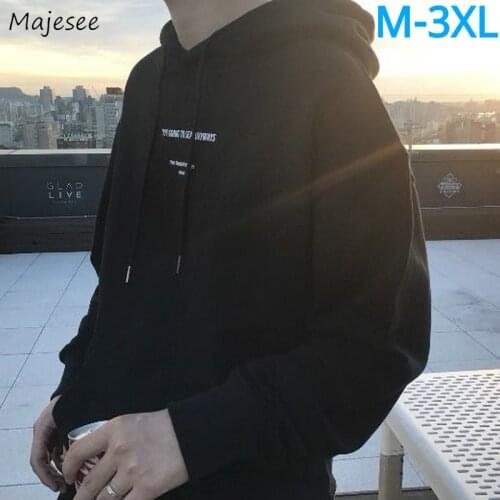 Hoodies Men Spring Loose Letter Printed Student Oversize 3XL Vintage Couple Chic Hooded Sweatshirt Ulzzang All-match Teenagers