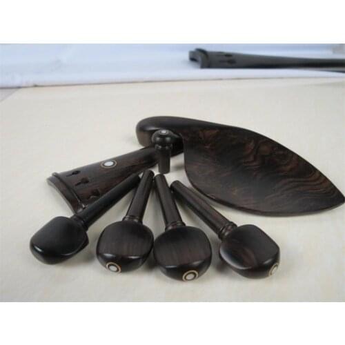 High quality 5 sets natural violin ebony fittings 4/4 #9365