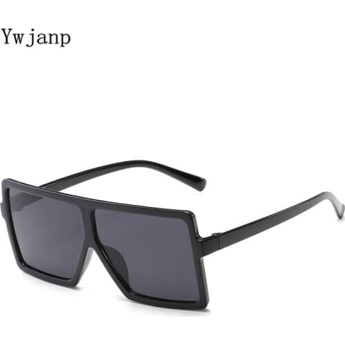 Ywjanp Oversized Sunglasses for Women Men Luxury Brand Designer Vintage Sun Glasses Female Male Big Frame Black Eyewear UV400