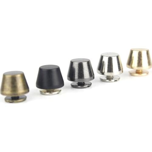 4pcs 10 x 7mm Handbag Bottom Protecting Feet Nail Bucket Shape Flat Studs Screw Back Spikes Rivets Leather Craft Bag Purse Decor