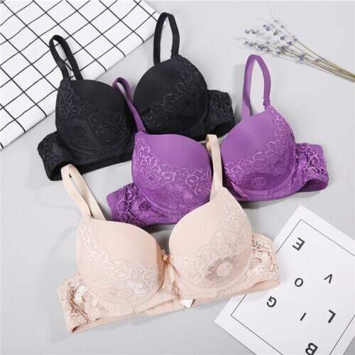 Seamless Bras for Women Push Up Bras UnderWire Brassiere A B Cup Underwear Sexy Double Push Up Bras for Women Gather